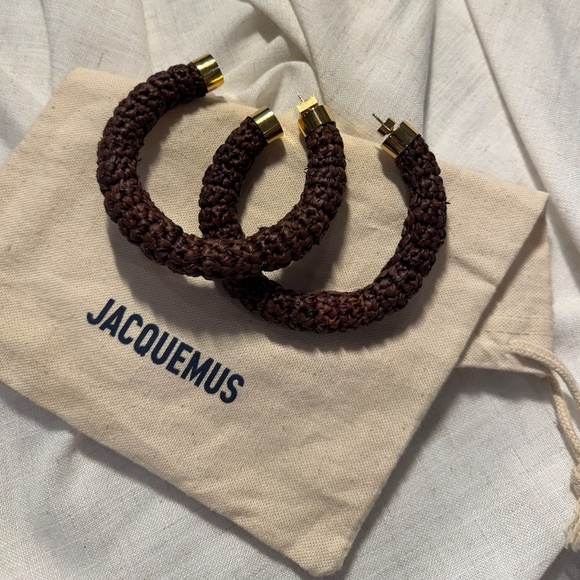 Jacquemus Les Créoles Raphia Hoop Earrings - Picture 3 of 5